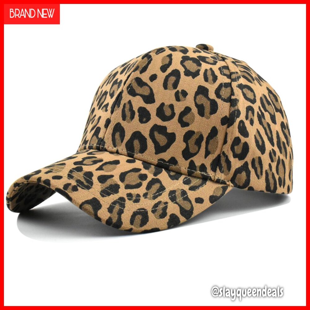 Adjustable Leopard Print Trucker Hat Unisex Sun Protection Baseball Cap